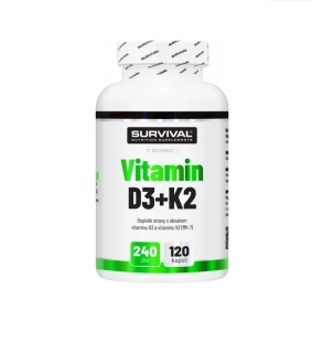 Survival Vitamin D3+K2 120 kapslí